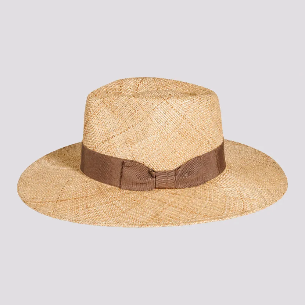 Sorrento | Womens Woven Bao Straw Teardrop Fedora Hat