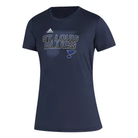 ST. LOUIS BLUES WOMENS ADIDAS TECH TEE - NAVY