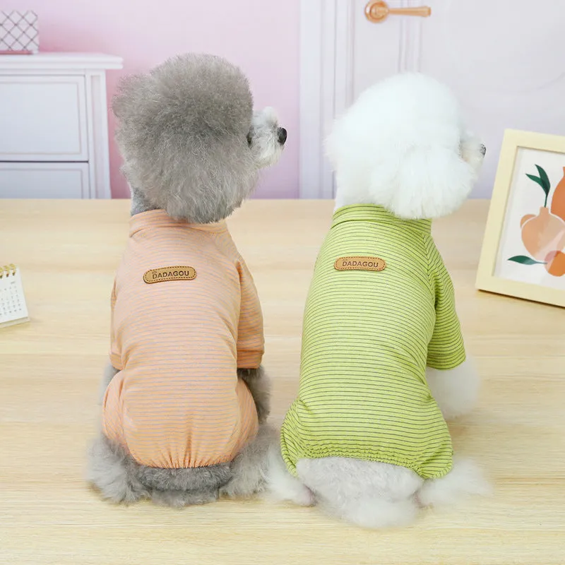 Striped pattern small dog pet clothing