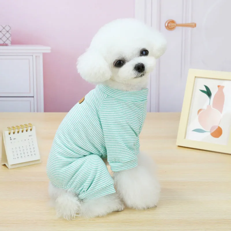 Striped pattern small dog pet clothing