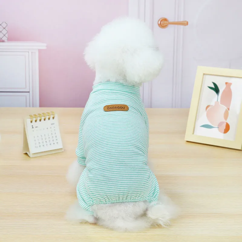 Striped pattern small dog pet clothing