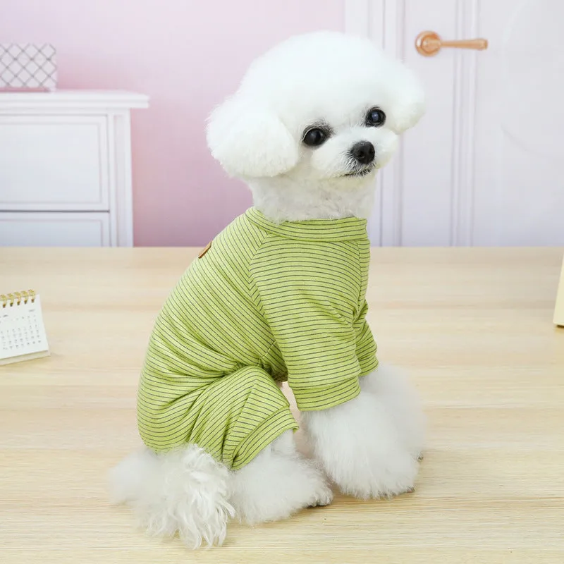 Striped pattern small dog pet clothing