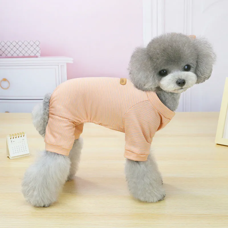 Striped pattern small dog pet clothing