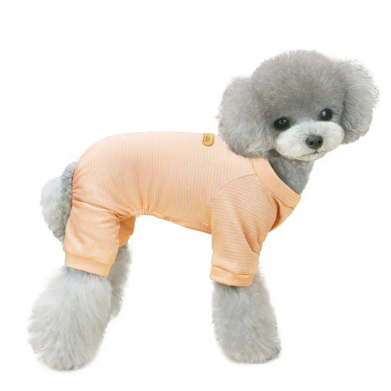 Striped pattern small dog pet clothing