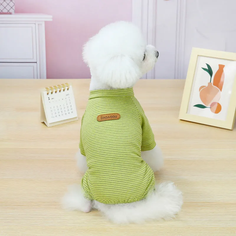 Striped pattern small dog pet clothing