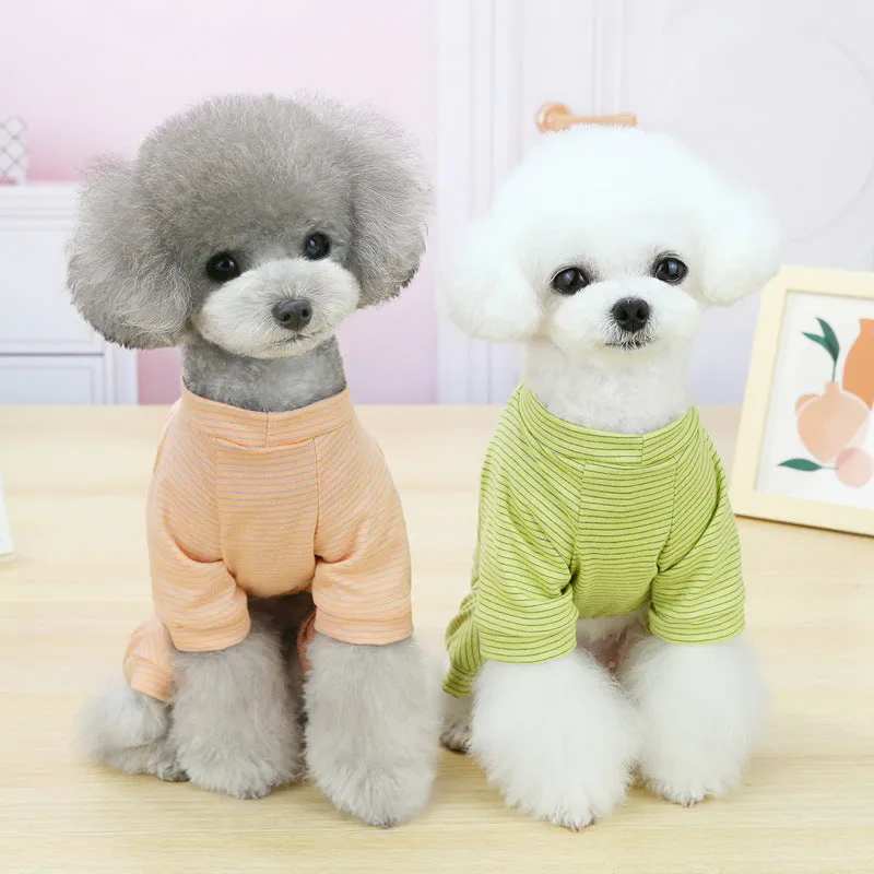 Striped pattern small dog pet clothing