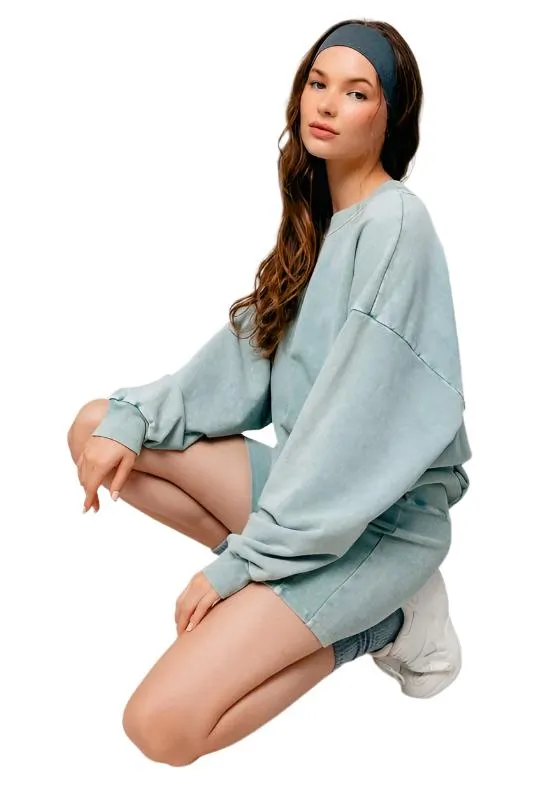 TEEK - Sage Washed Oversized Pullover Sweatshirt