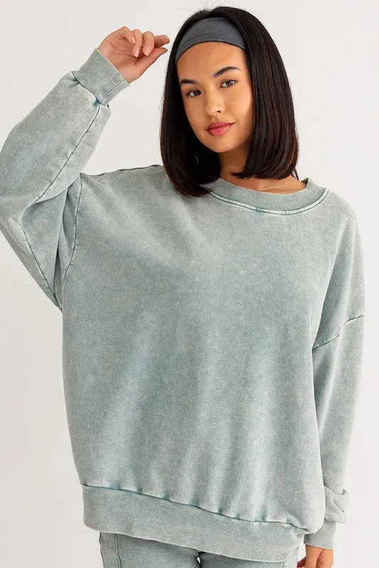 TEEK - Sage Washed Oversized Pullover Sweatshirt