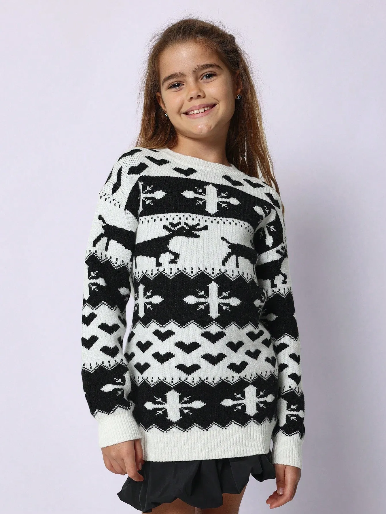 Tween Girls Comfy Christmas Printed Sweaters