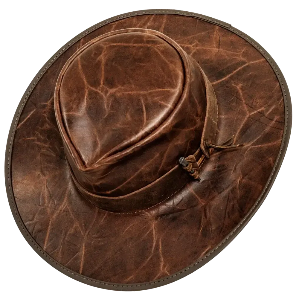 Unforgiven | Mens Wide Brim Bison Leather Outback Hat