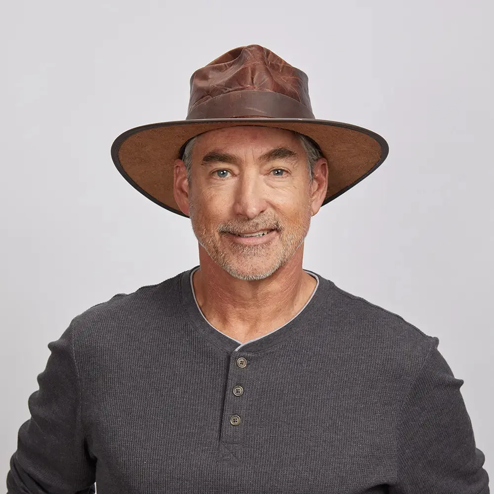 Unforgiven | Mens Wide Brim Bison Leather Outback Hat