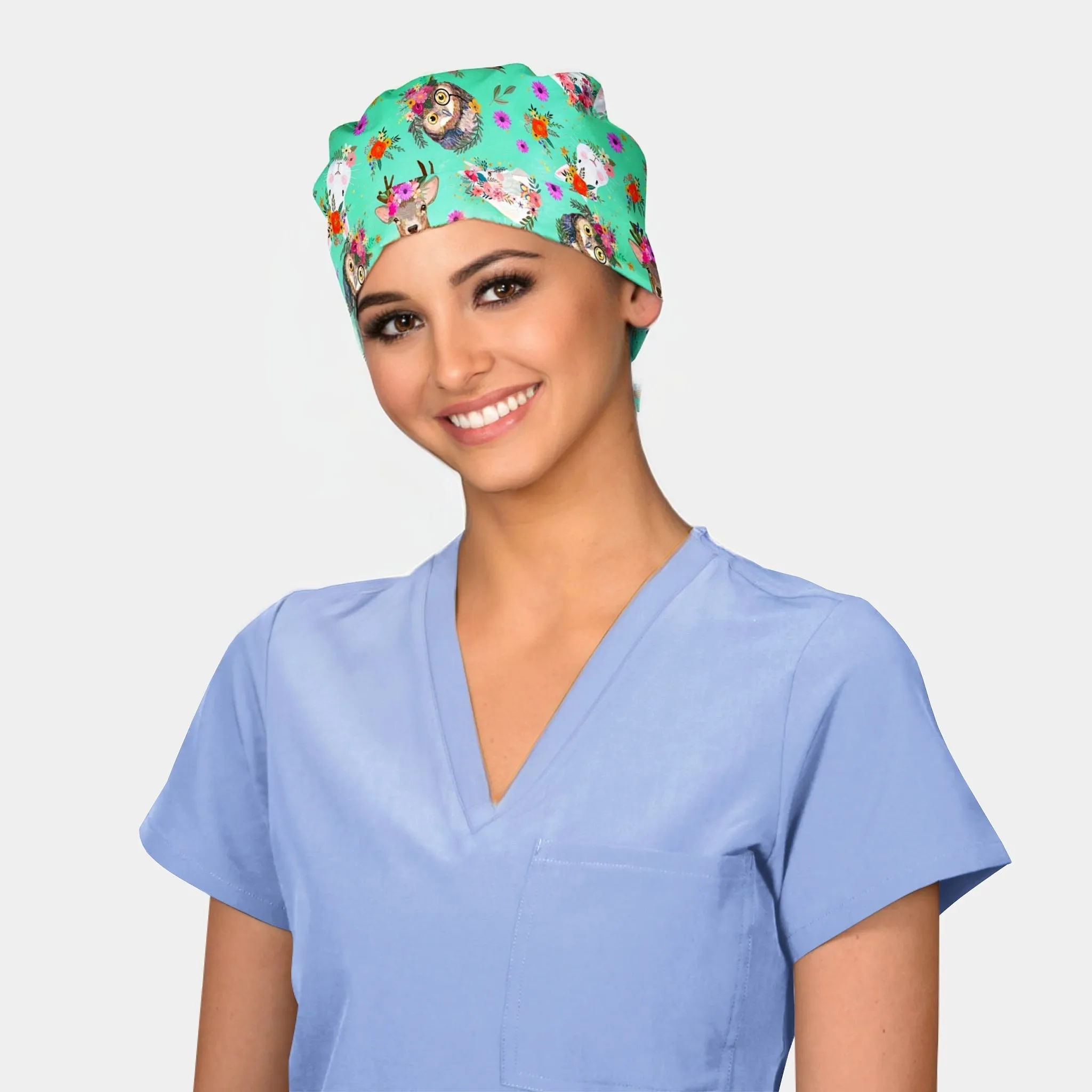 Woodland Blooms- Pixie Scrub Hats