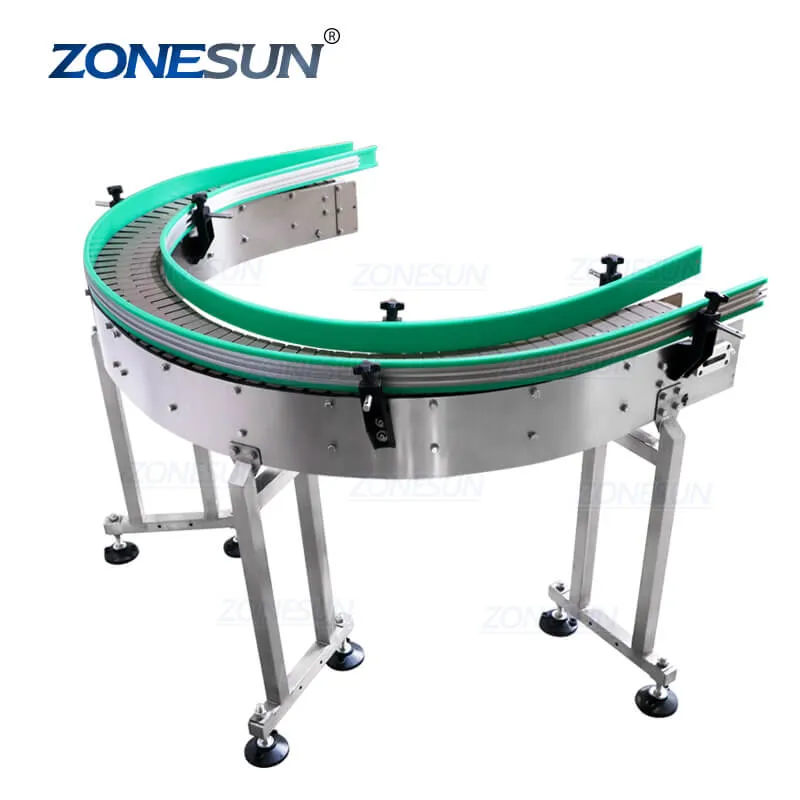 ZONESUN ZS-CBU150 Automation 90 Degree Turning Conveyor Turn Corner Curved Camber Conveying Belt